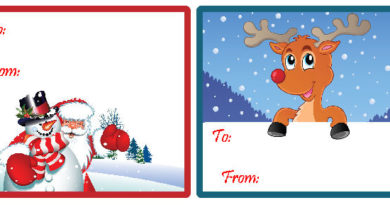 Printable Christmas, Gift Tag, Christmas Tree, Santa, Snowman, Frosty the Snowman, Reindeer, Horizontal Gift tag, Vertical Christmas Gift Tag, Free Tags
