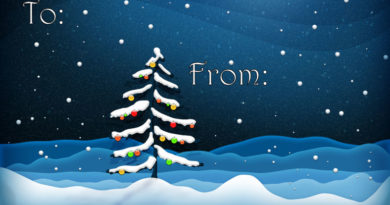 Printable Christmas, Gift Tag, Christmas Tree, Snow, Horizontal Gift tag, Free Tags, Dark Blue